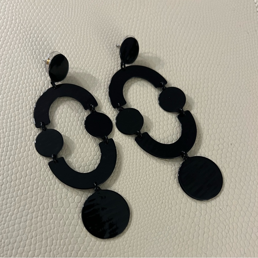 J.Crew Geometric Dangle Earrings (Black)